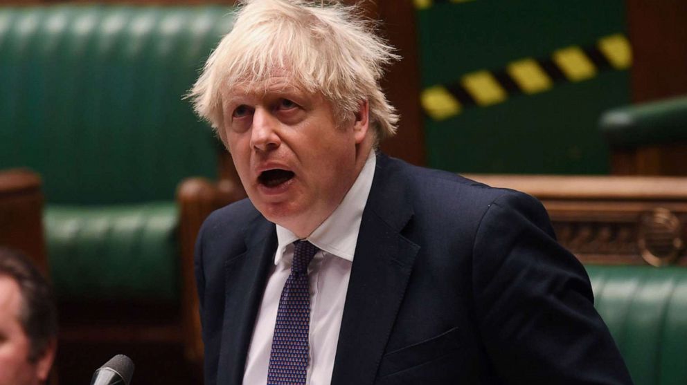 PHOTO: Britain's Prime Minister Boris Johnson speaks at the House of Commons in London, Jan. 6, 2021. 