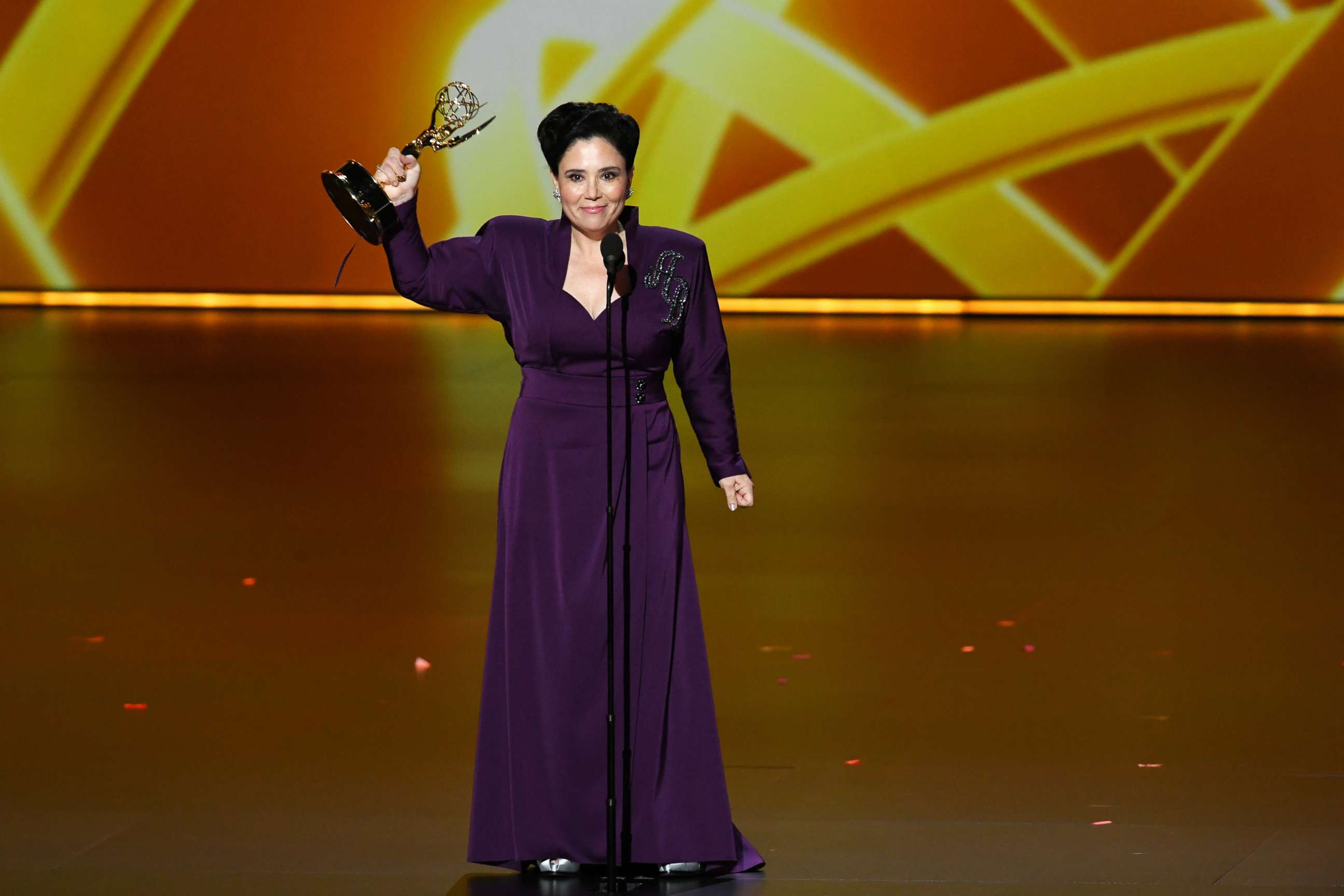 PHOTO: Alex Borstein accepts the Outstanding Supporting Actress in a Comedy Series award for 'The Marvelous Mrs. Maisel' onstage during the 71st Emmy Awards at Microsoft Theater on September 22, 2019 in Los Angeles, California.