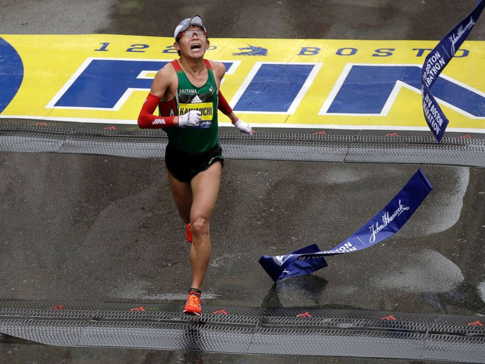 PHOTO: Yuki Kawauchi, of Japan, wins the 122nd Boston Marathon, April 16, 2018, in Boston. He is the first Japanese man to win the race since 1987. 