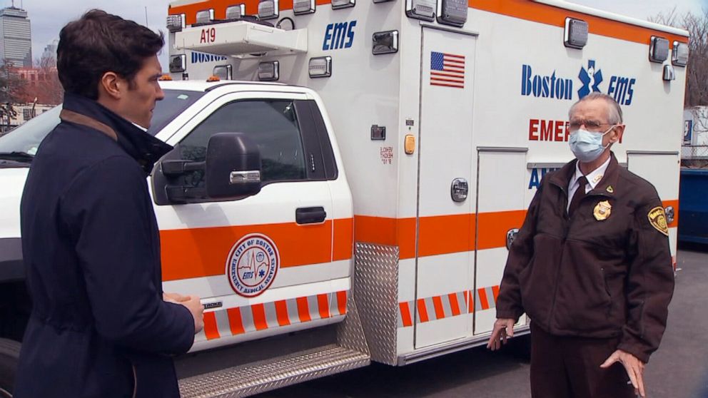 PHOTO: Jim Hooley, the chief at Boston EMS, said his department had seen an "uptick" in calls for suspected COVID-19.