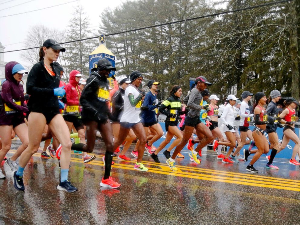 Boston Marathon runners brave brutal cold, wind and rain ABC News