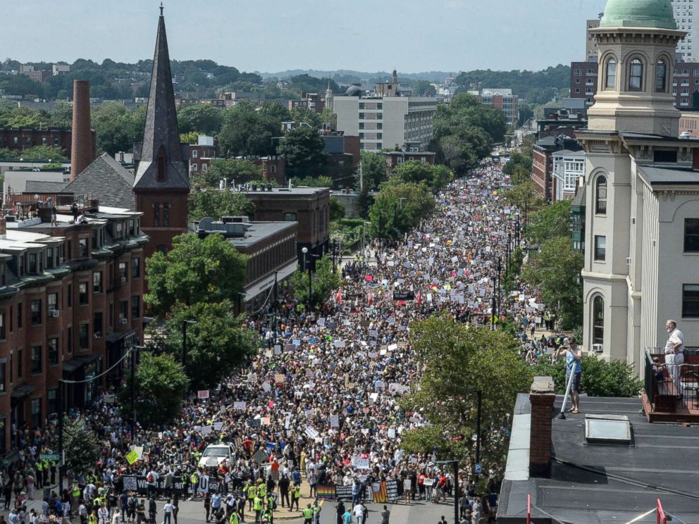 Dozens Arrested Few Injured As 40 000 Protesters Descend On Boston   Boston Rt 2 Er 170819 4x3 992 