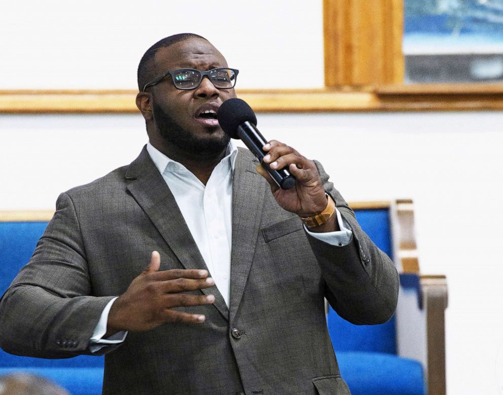 PHOTO: In this Sept. 21, 2017, file photo provided by Harding University in Searcy, Ark., Botham Jean leads worship at a university presidential reception in Dallas.