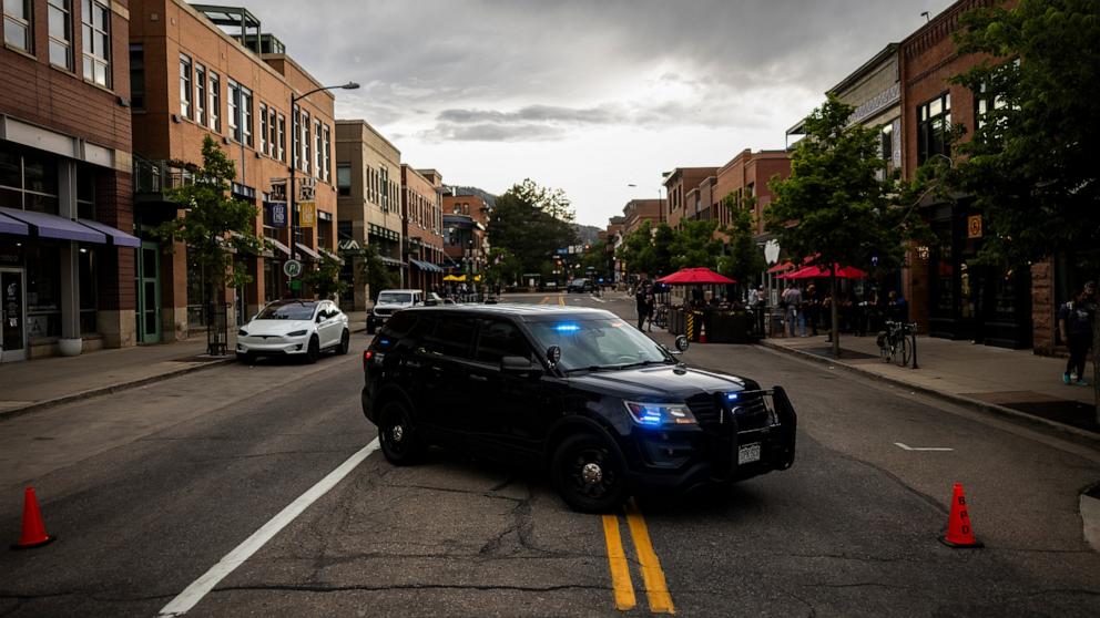 PHOTO: Police cordon off Pearl Street following an attack on the Pearl Street Mall, June 1, 2025, in Boulder, Colo. 