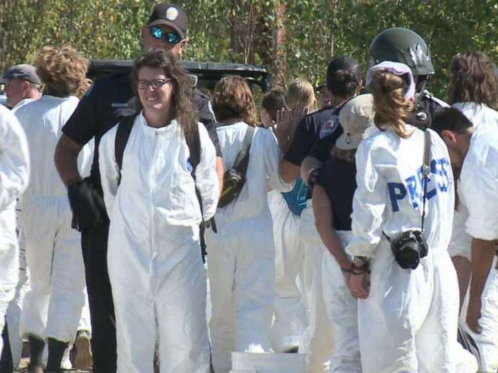 PHOTO: Sixty-seven protesters were arrested outside a coal power plant in Bow, N.H., on Saturday, Sept. 28, 2019.