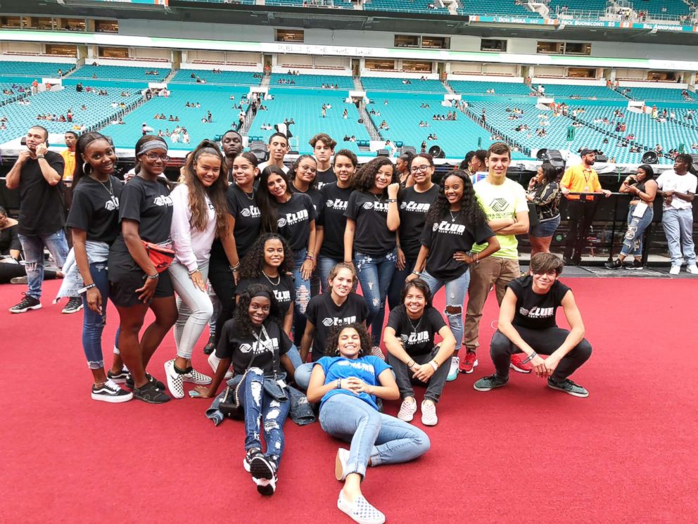 PHOTO: Both Emily Garay and Jonathon Burgos participate in the Boys and Girls Club of Miami-Dade and were attending the "On the Run II" tour when they learned of the scholarships.