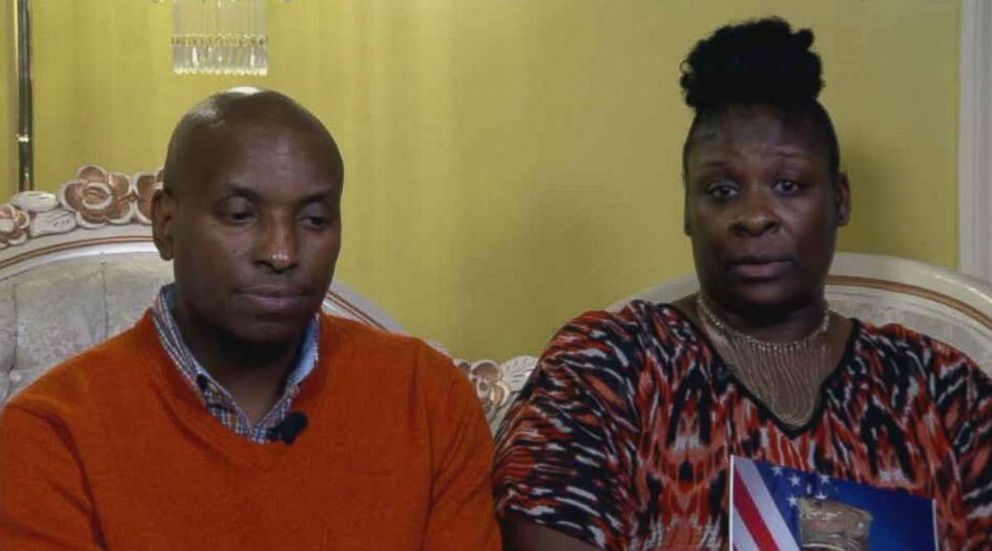 PHOTO: Mother April Pipkins and Father Emantic Bradford Sr. discuss the death of their son, Emantic Bradford Jr., during a shootout in a shopping center in Hoover, Alaska on Thanksgiving Day.