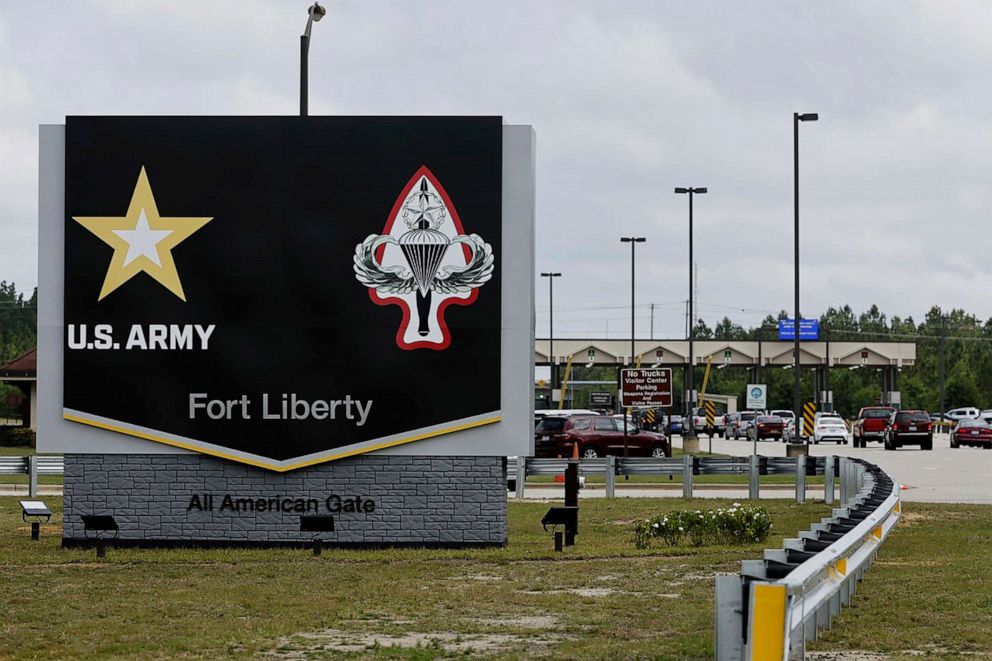 PHOTO: The new Fort Liberty sign is displayed outside the base, formerly named Fort Bragg, June 2, 2023, in Fort Liberty, N.C.