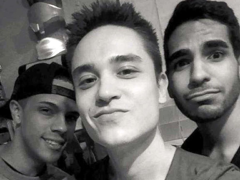 PHOTO: Seen from left to right, Brandon Wolf, Christopher Drew Leinonen and Juan Guerrero. Leinonen and Guerrero were killed among 49 men and women, along with 53 who were wounded at Pulse nightclub in Orlando, Fla., on the night of June 12, 2016.