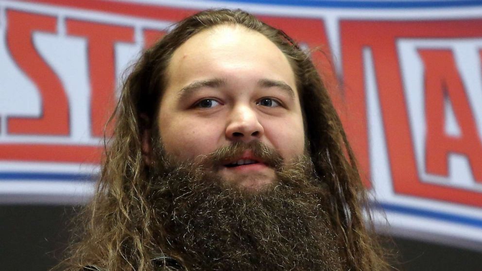 PHOTO: In this March 29, 2016, file photo, WWE professional wrestler Bray Wyatt attends WWE WrestleMania Stars Ring The NYSE Opening Bell at New York Stock Exchange in New York.