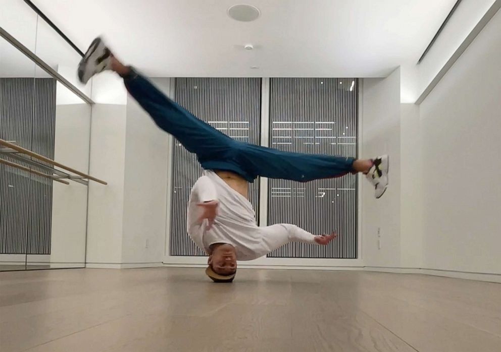 PHOTO: Opera singer Jakub Jozef Orlinski shows off his break dancing skills.