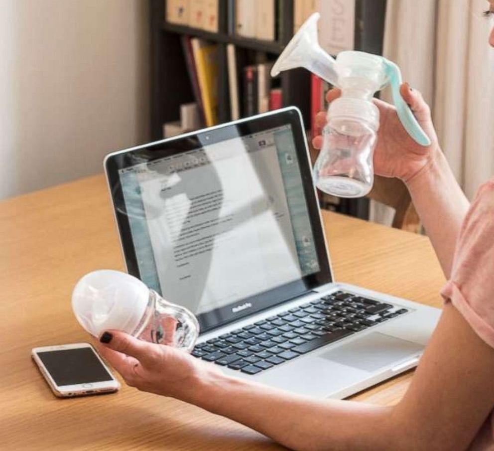 PHOTO: A working mother holding a breast pump is seen in this undated stock photo.