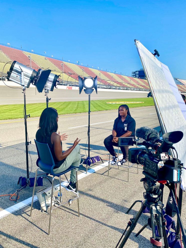 PHOTO: Brehanna Daniels is just 27 years old and changing tires on race cars -- and breaking barriers for women and people of color along the way.