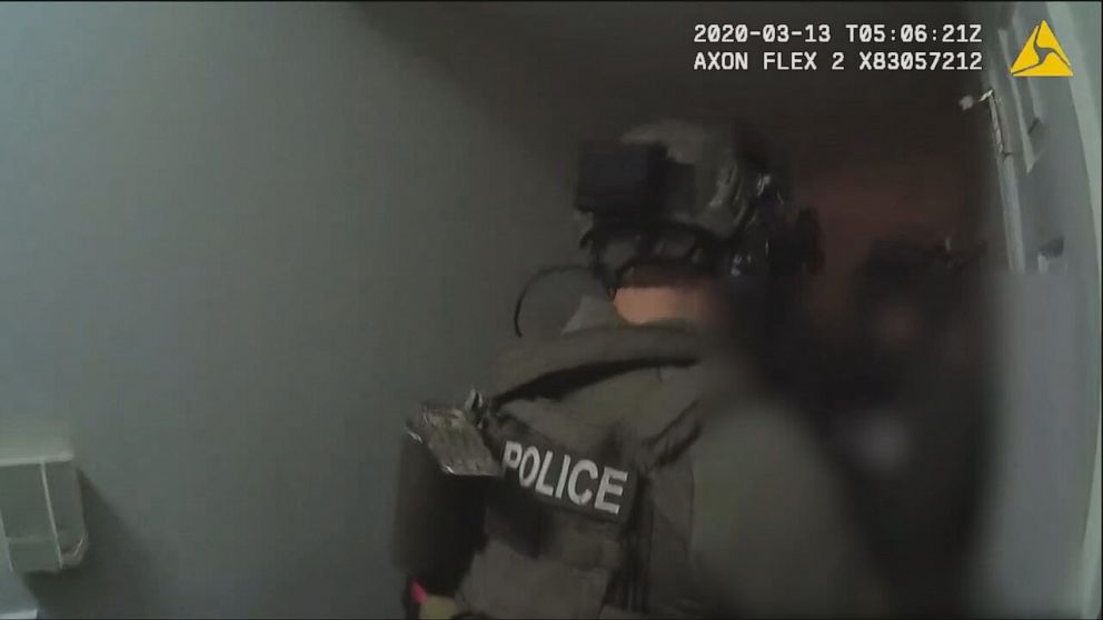 PHOTO: This is a screen grab from police body cam footage from when Breonna Taylor was shot and killed.
