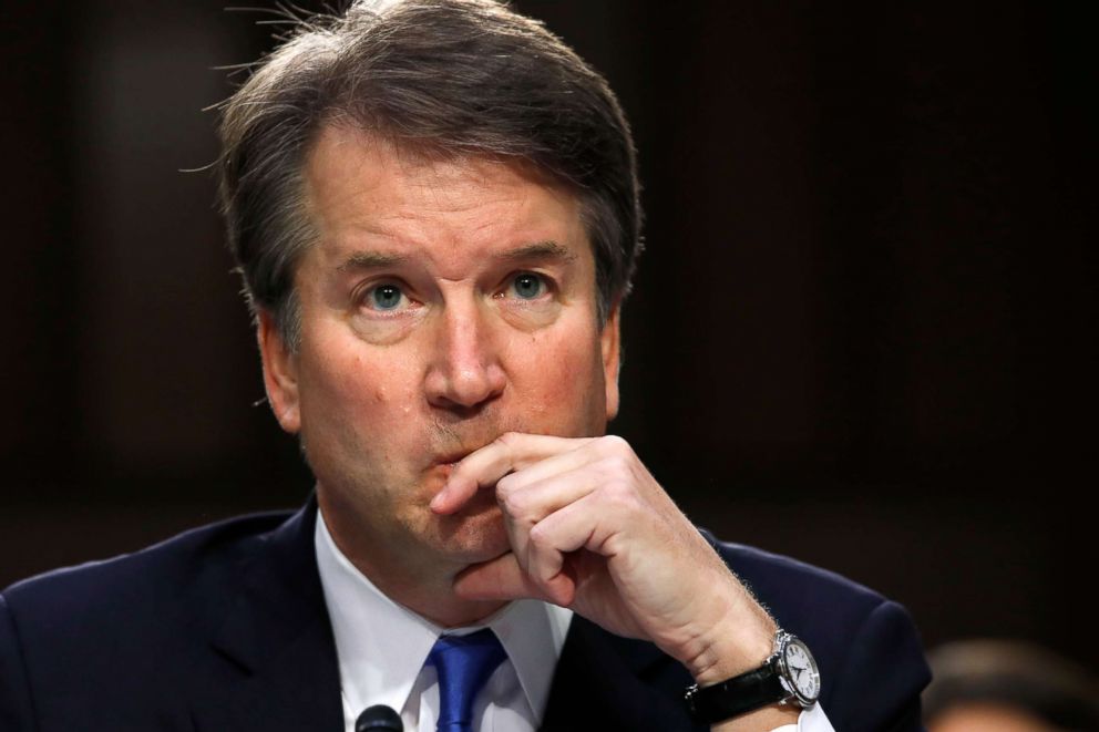 PHOTO: Supreme Court nominee Brett Kavanaugh listens to a question while testifying before the Senate Judiciary Committee on Capitol Hill in Washington, Sept. 5, 2018.