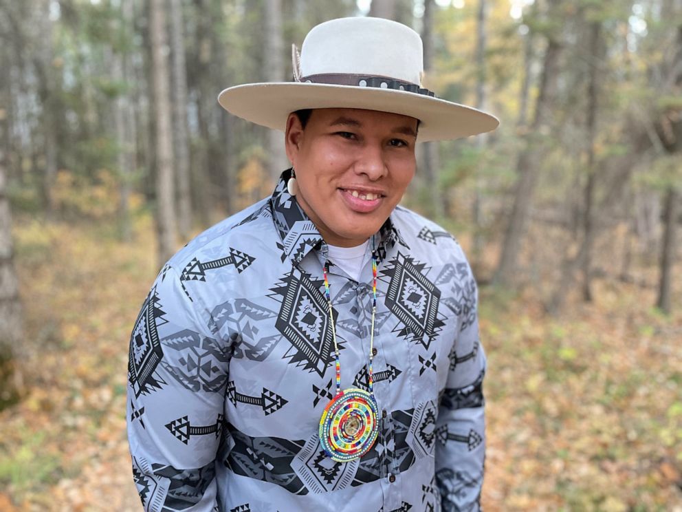 PHOTO: Brett Moosa, who has 775,400 followers on TikTok, poses for a portrait at Exner Lake in Saskatchewan, Canada, Oct. 6, 2021.