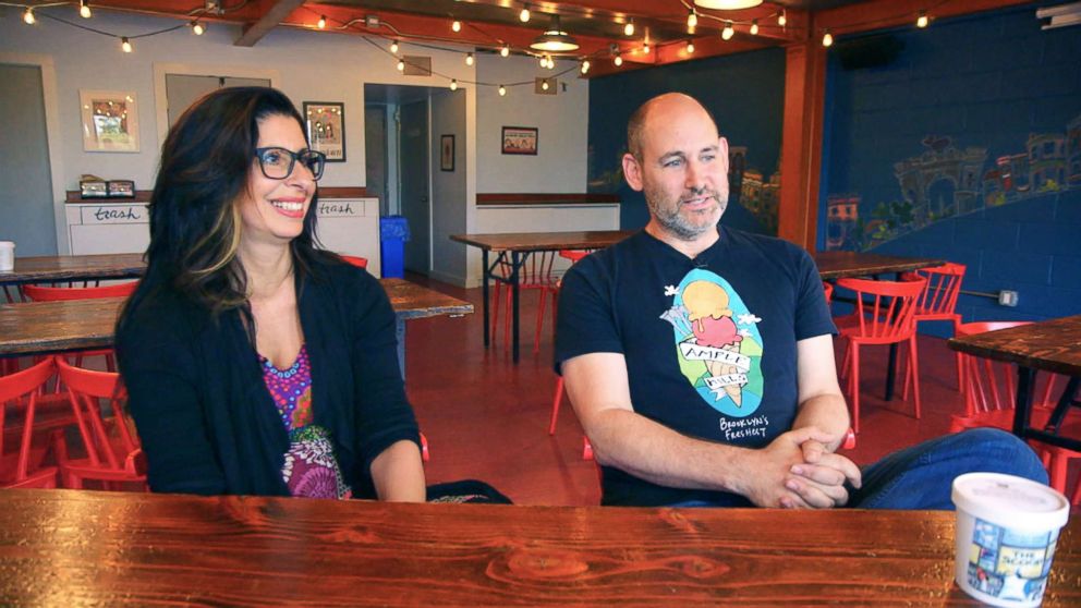 PHOTO: Jackie Cuscuna and Brian Smith say they opened Ample Hills Creamery in 2011, with a mission to create a shop where family and friends could gather as a community and enjoy their ice cream.