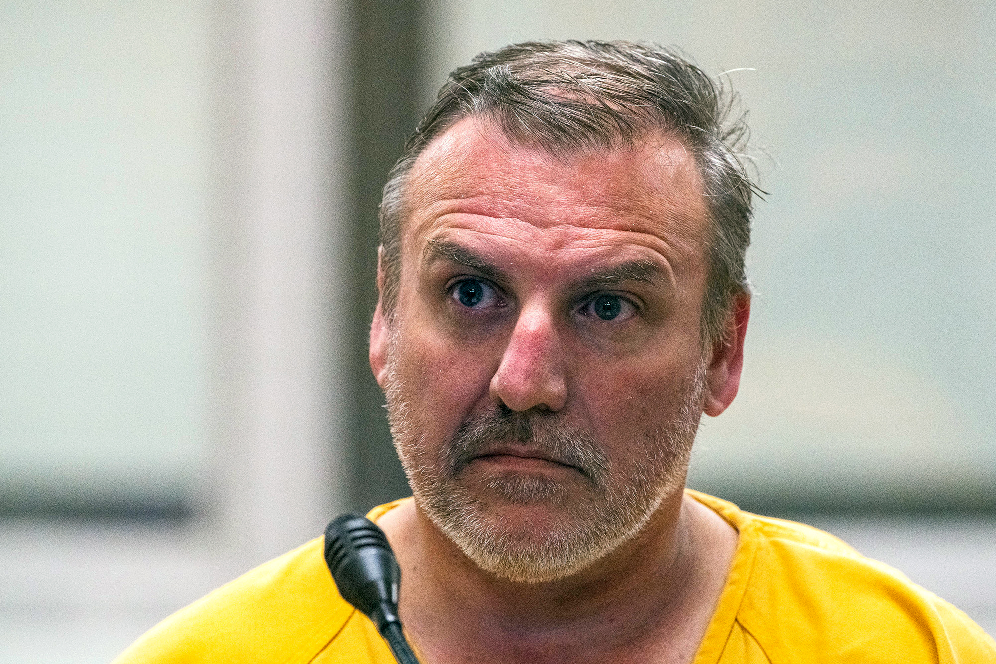 PHOTO: Brian Steven Smith is arraigned, Oct. 9, 2019, on a charge of first-degree murder at the Anchorage Jail courtroom in Anchorage, Alaska.