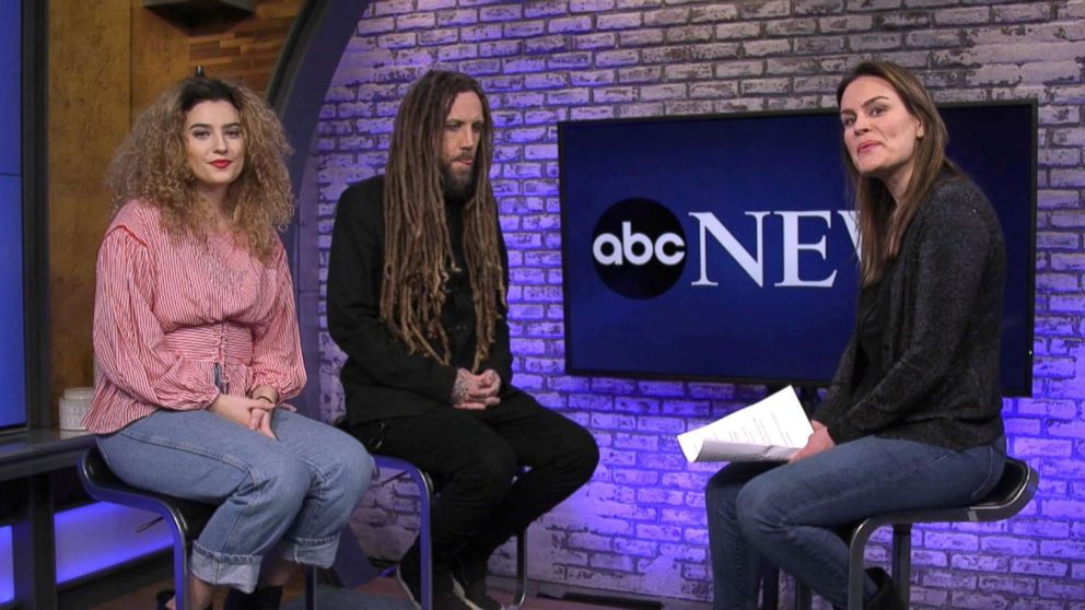 PHOTO: Korn's Brian Welch and his daughter Jennea were interviewed by ABC News' Lauren Cavalea.