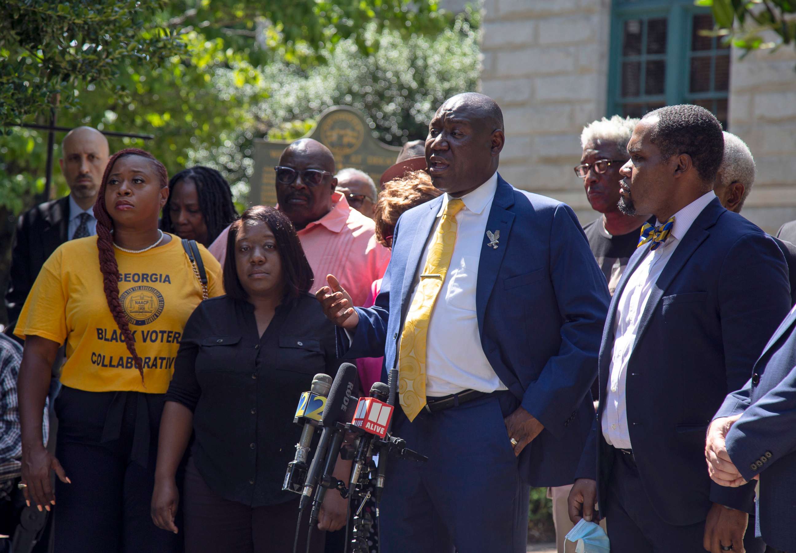 PHOTO: Attorney Ben Crump speaks at a news conference regarding the death of Brianna Grier on July 29, 2022, in Decatur, Ga.