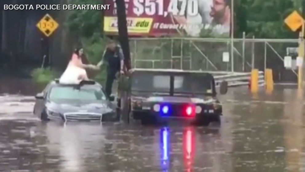 PHOTO: Sabrina Torrens and Connor Reilly got caught in a flash flood after they were married Saturday in New Jersey.