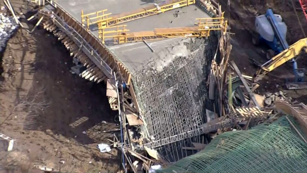 1 dead, 3 injured after bridge collapses while under construction