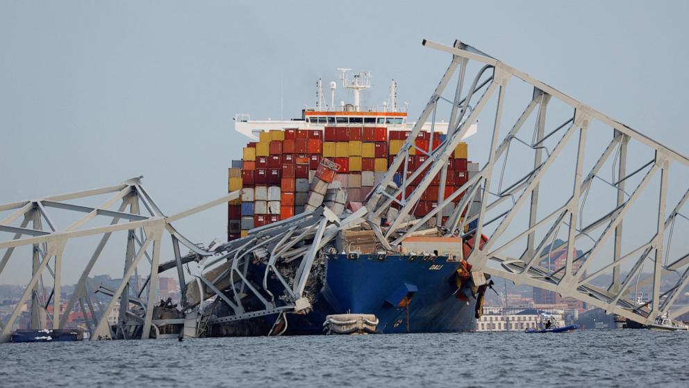 A giant container ship departed from the port early Tuesday morning when it struck a bridge in the Baltimore harbor.