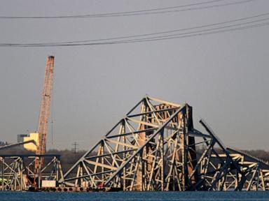Bridge collapse live updates: Largest crane on Eastern Seaboard to help clear channel