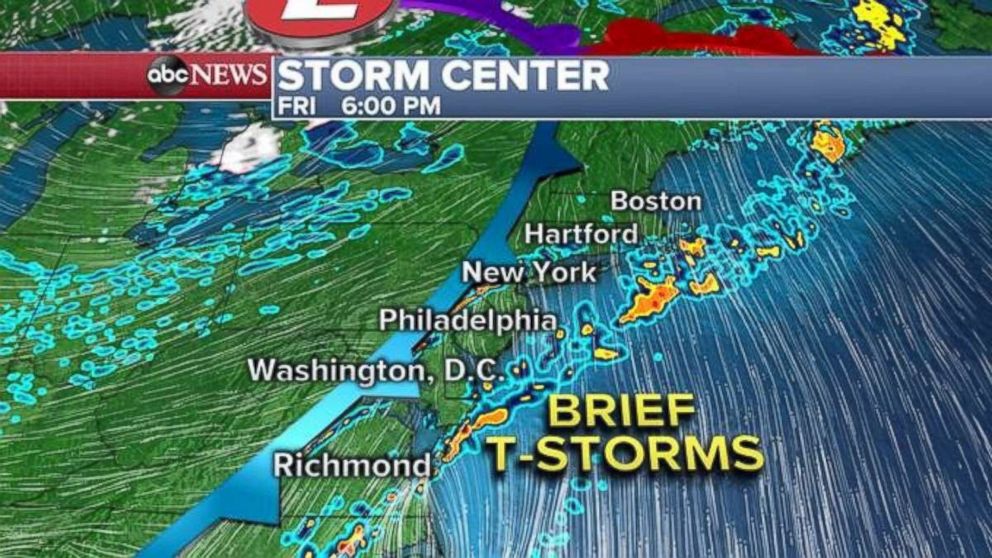 PHOTO: The Northeast will see a warm and mostly dry Friday. A few thunderstorms are possible in the afternoon.
