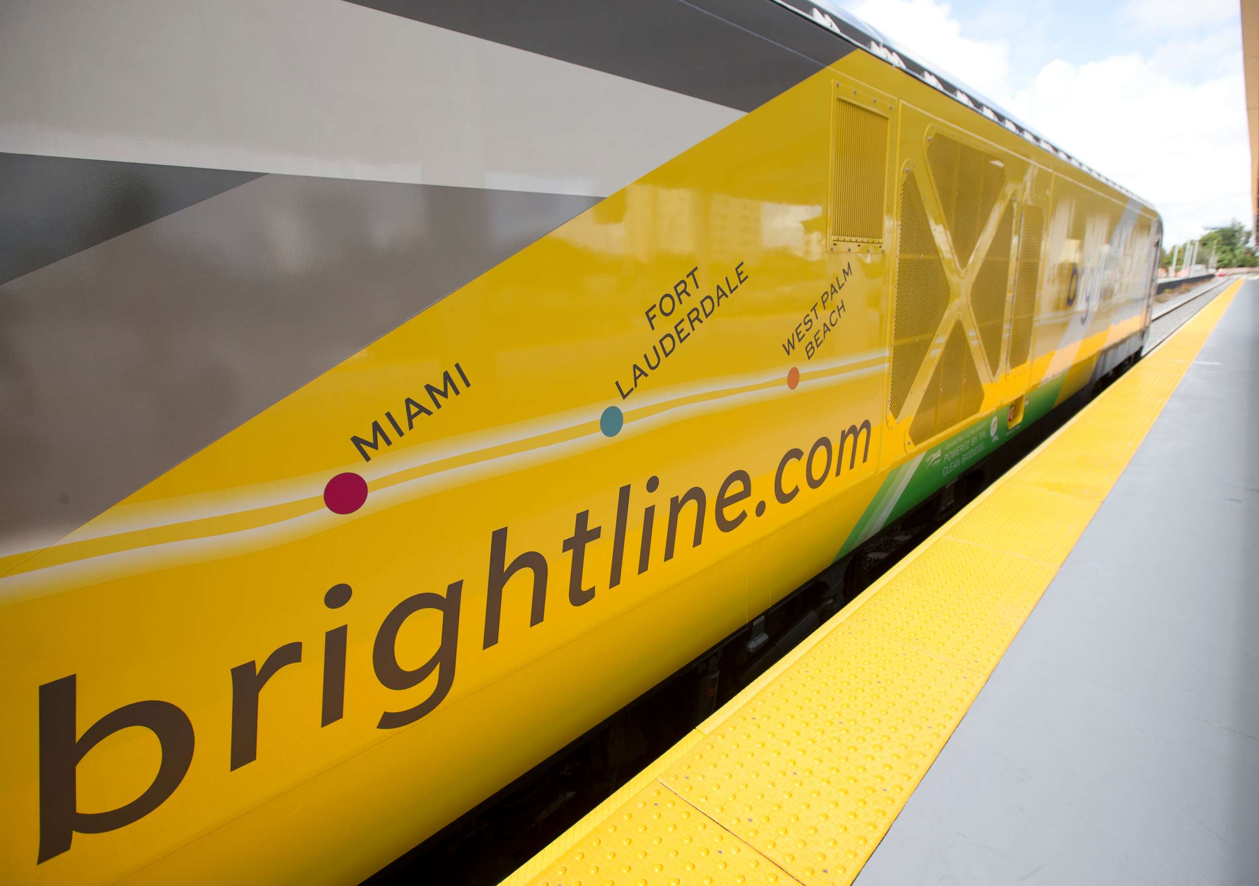 PHOTO: A Brightline train is shown at the station, Jan. 11, 2018, in Fort Lauderdale, Fla.