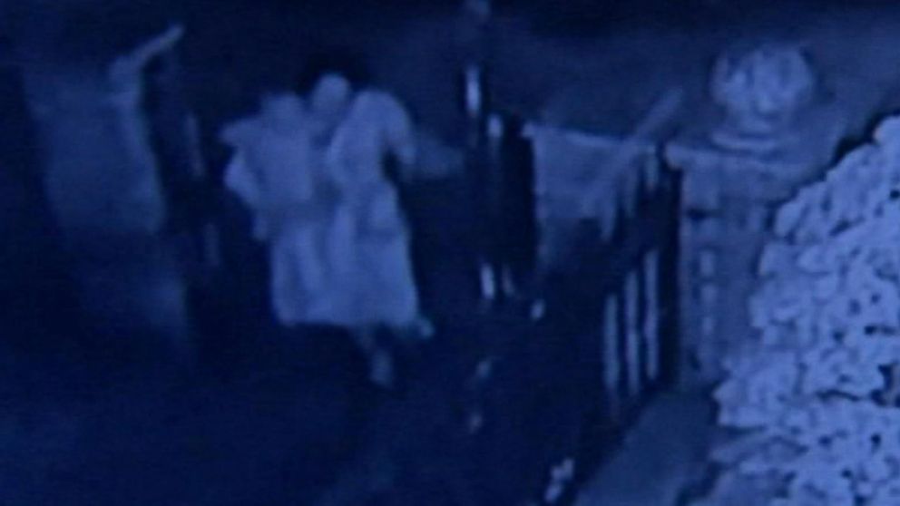 PHOTO: Surveillance video shows the daughter of a murdered couple approaching a neighbor's home to ask for help in the Brooklyn borough of New York, Feb. 7, 2018.