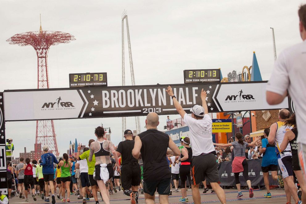 PHOTO: Runners during the final leg of the Brooklyn Half Marathon in New York, May 18, 2013.
