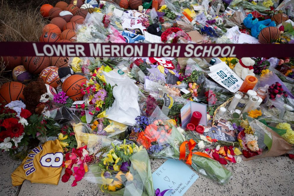 Kobe Bryant honored at memorial by his Philadelphia-area high