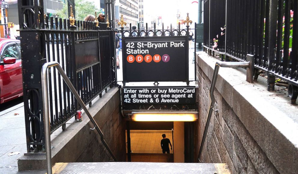 PHOTO: A man enters the 42nd Street-Bryant Park subway station on 6th Avenue on Sept. 3, 2018, in New York City.