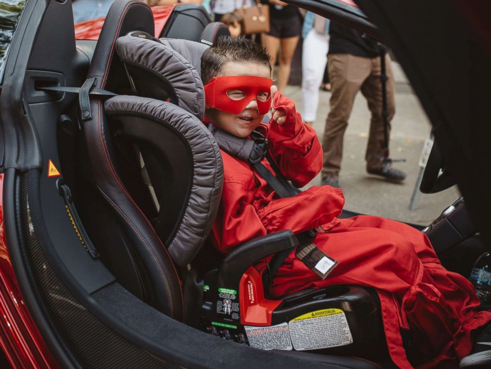 PHOTO: The Make-A-Wish Foundation helped Bryant Mordinoia go through ninja training before taking to the streets.