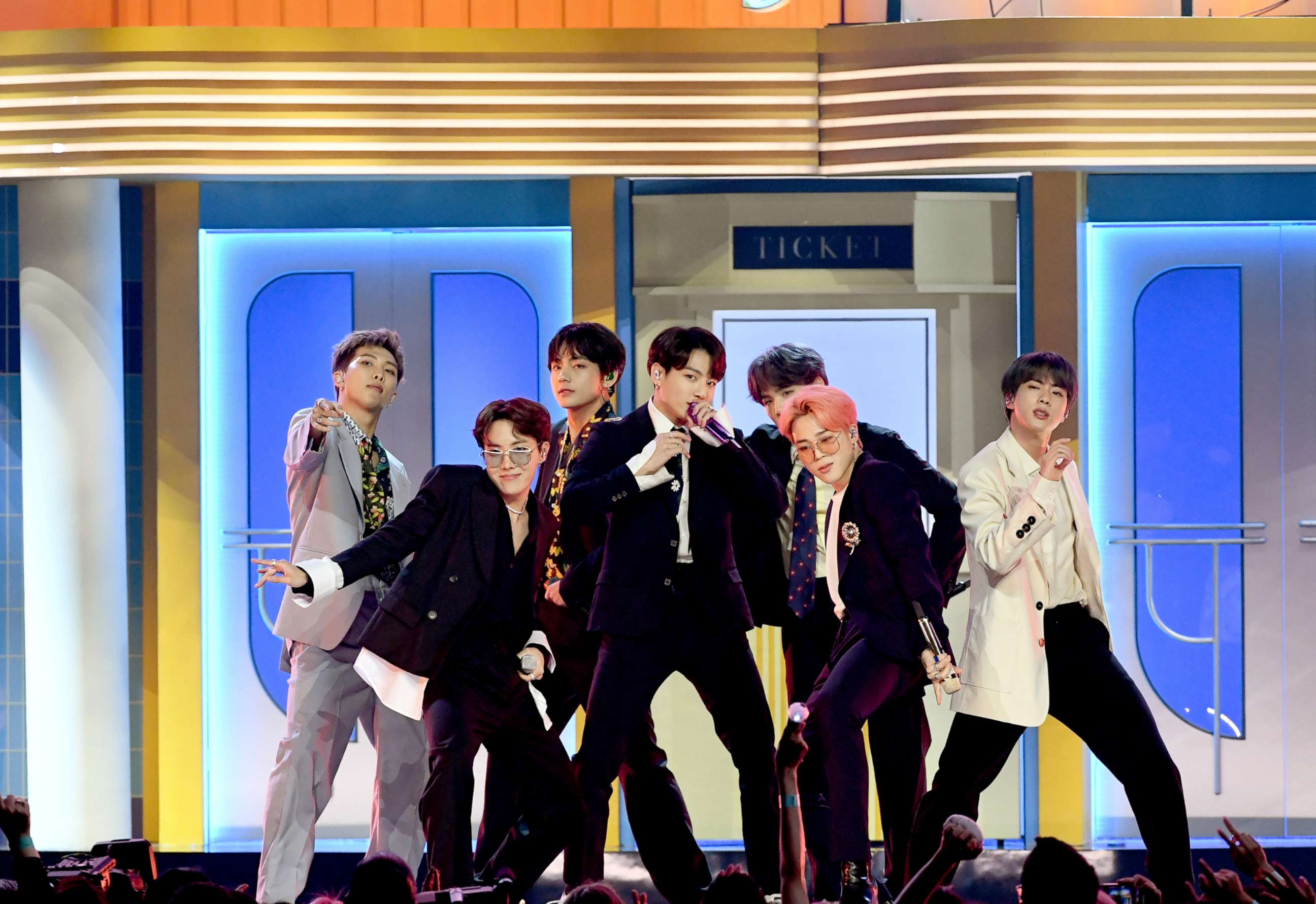 PHOTO: BTS perform onstage during the 2019 Billboard Music Awards at MGM Grand Garden Arena on May 01, 2019 in Las Vegas.