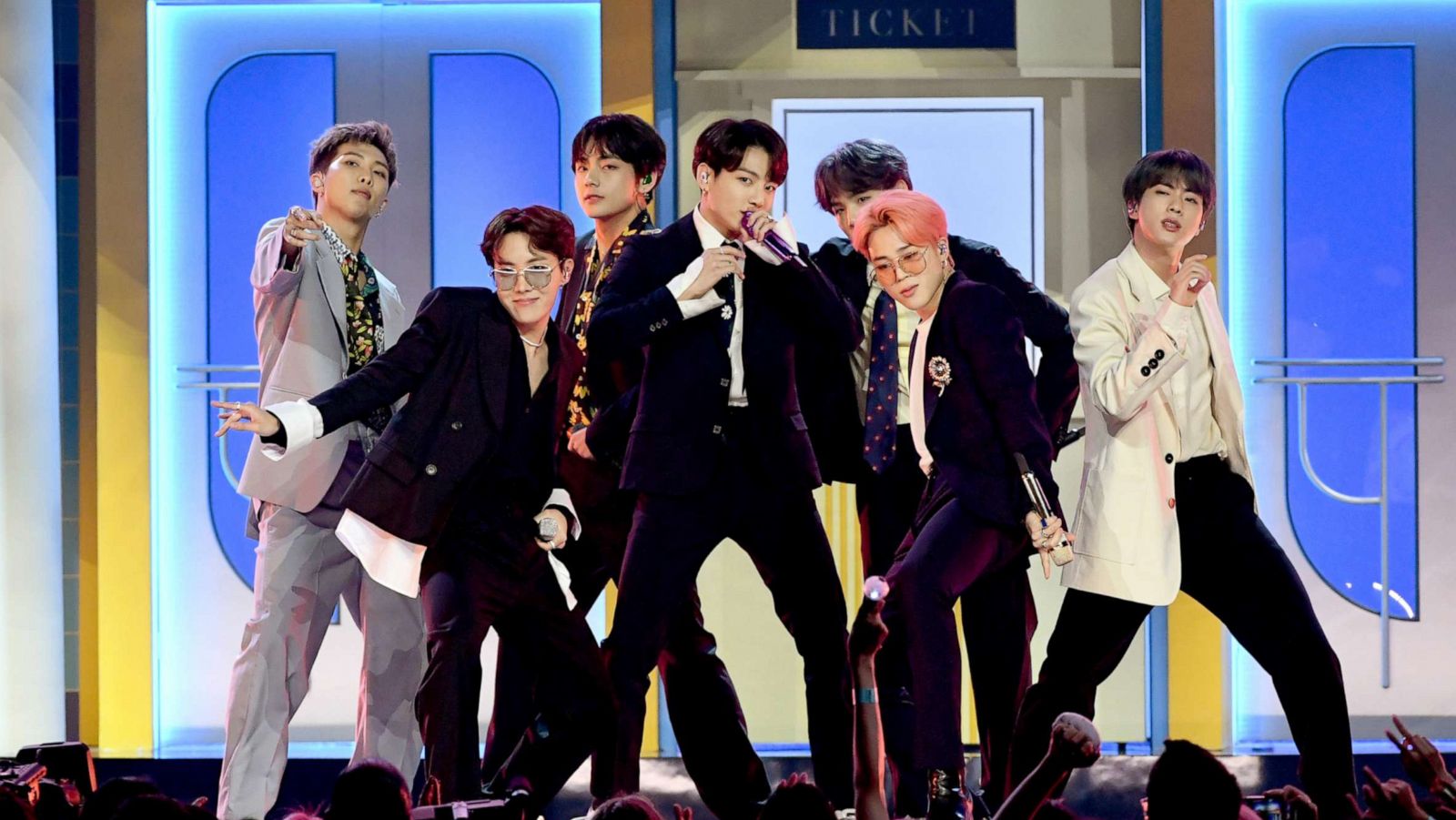 PHOTO: BTS perform onstage during the 2019 Billboard Music Awards at MGM Grand Garden Arena on May 01, 2019 in Las Vegas.