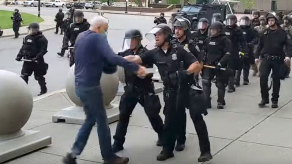 Buffalo police officers suspended after shoving 75-year-old protester - ABC News