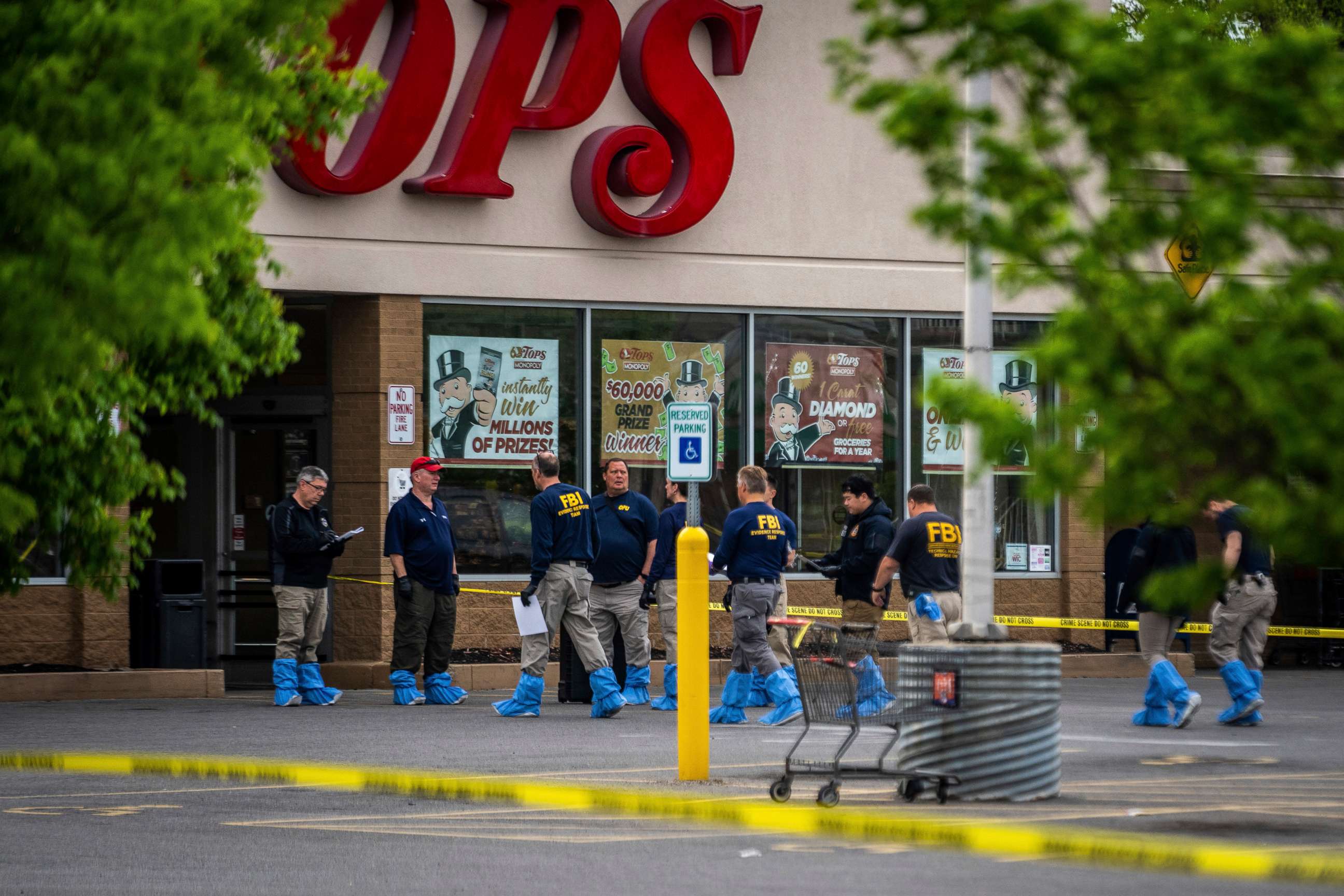 PHOTO: FBI Investigators enter the Tops supermarket in Buffalo, N.Y. on Monday, May 16 2022.