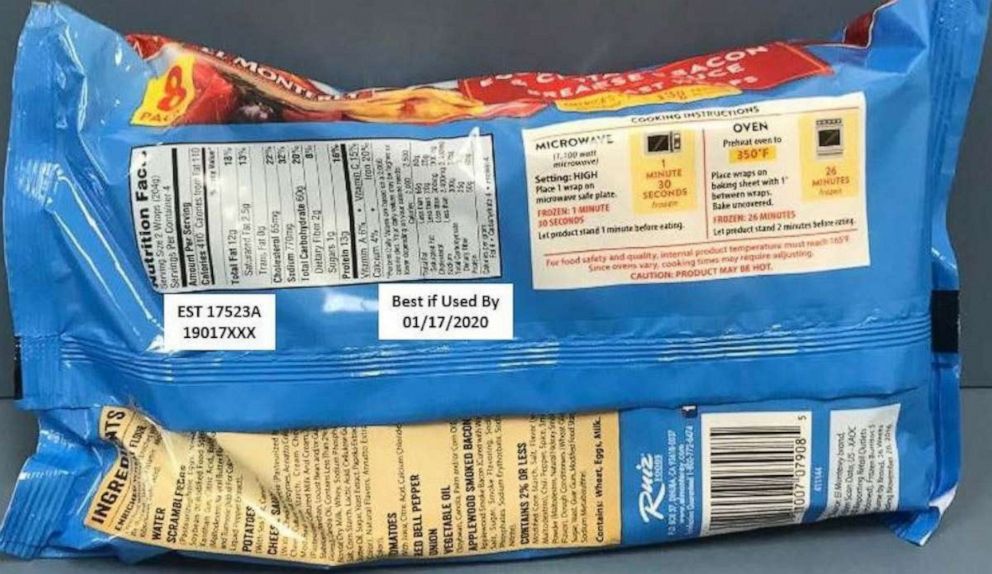 PHOTO: Ruiz Foods, Inc., has recalled eight packs of El Monterey frozen breakfast burritos after consumers found "small rocks" inside them.