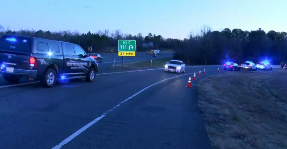 PHOTO: A charter bus heading carrying a football team from Dallas, Texas, to Memphis, Tennessee, crashed outside of Benton, Ark., Dec. 3, 2018. 