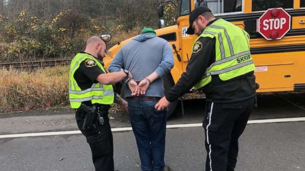 PHOTO: VIDEO: School bus driver arrested for DUI after careening into ditch