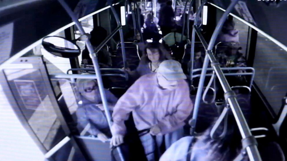 PHOTO: Cadesha Bishop, 25, pictured in this newly-released surveillance video just before police say she pushed 74-year-old Serge Fournier off a public bus in Las Vegas on March 21, 2019.