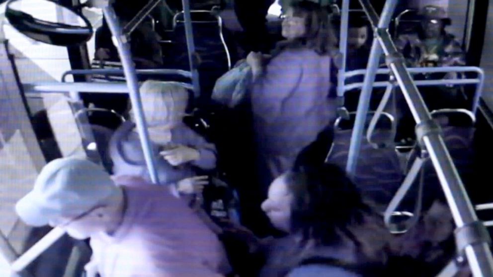 PHOTO: Cadesha Bishop, 25, pictured in this newly-released surveillance video just before police say she pushed 74-year-old Serge Fournier off a public bus in Las Vegas on March 21, 2019.
