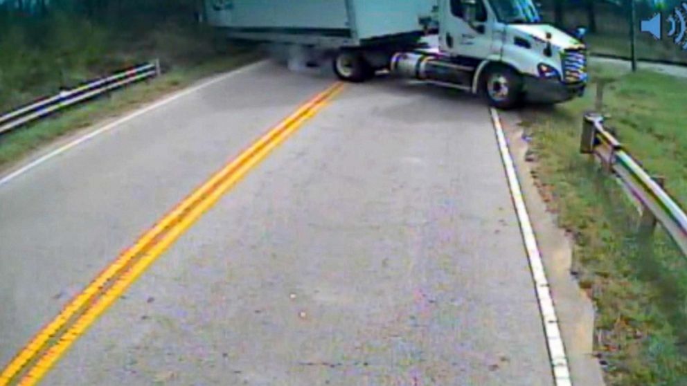 PHOTO: Dramatic dashcam video of the crash between a school bus and a tractor-trailer was released by the Greenville County School District.