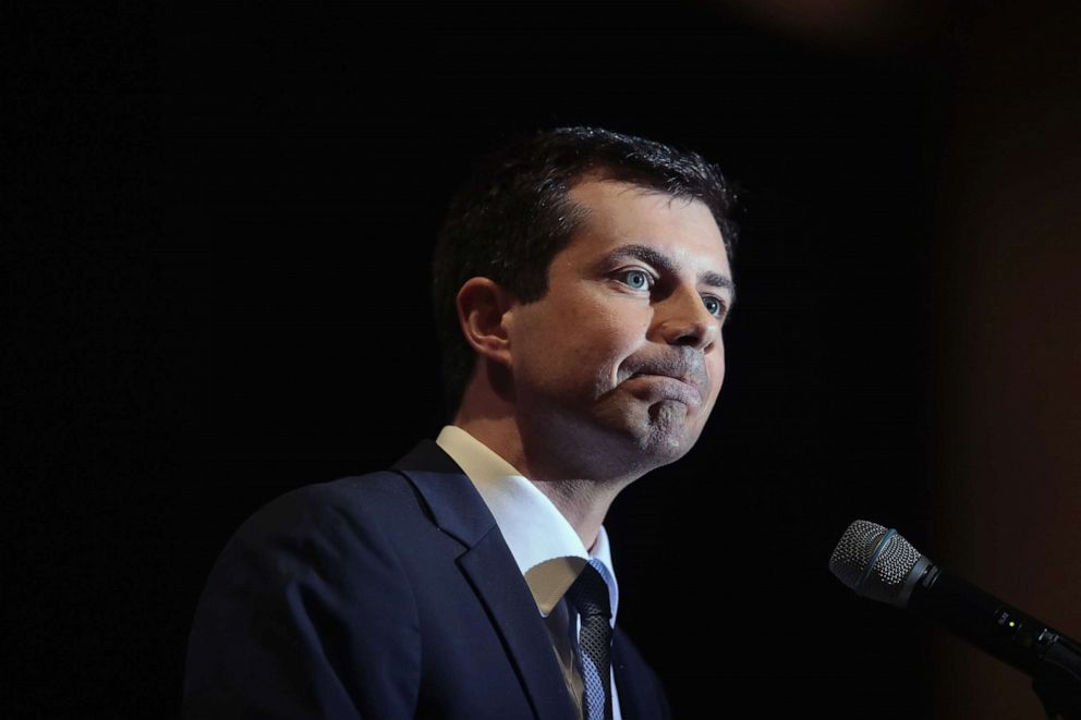 PHOTO:FILE PHOTO: South Bend, Indiana Mayor Pete Buttigieg speaks at the Rainbow PUSH Coalition Annual International Convention on July 2, 2019 in Chicago.