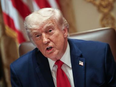 President Donald Trump speaks at a White House cabinet meeting.