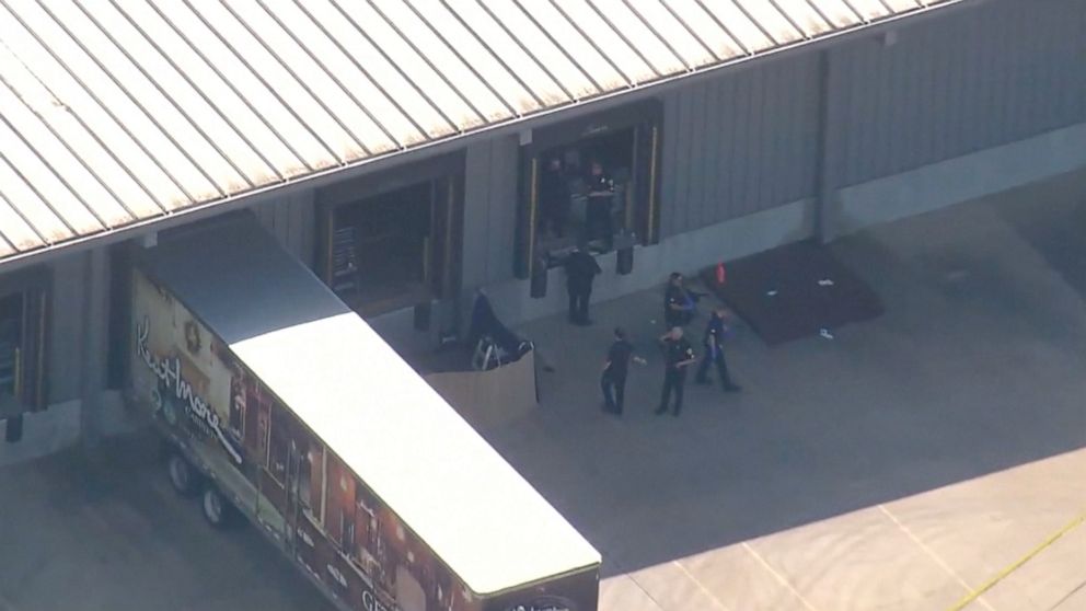 PHOTO: One person was killed and four were critically injured in a shooting at Kent Moore Cabinets in Bryan, Texas, on April 8, 2021.