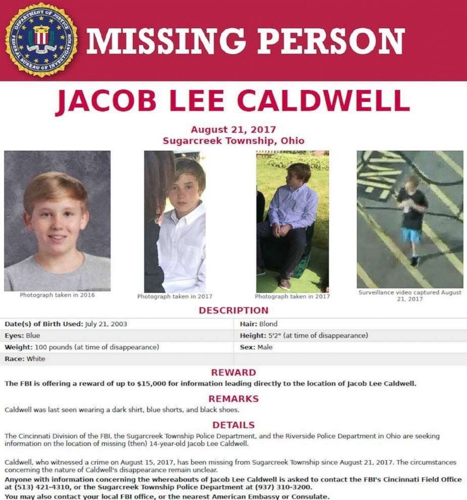 PHOTO: A missing poster of Jacob Caldwell.