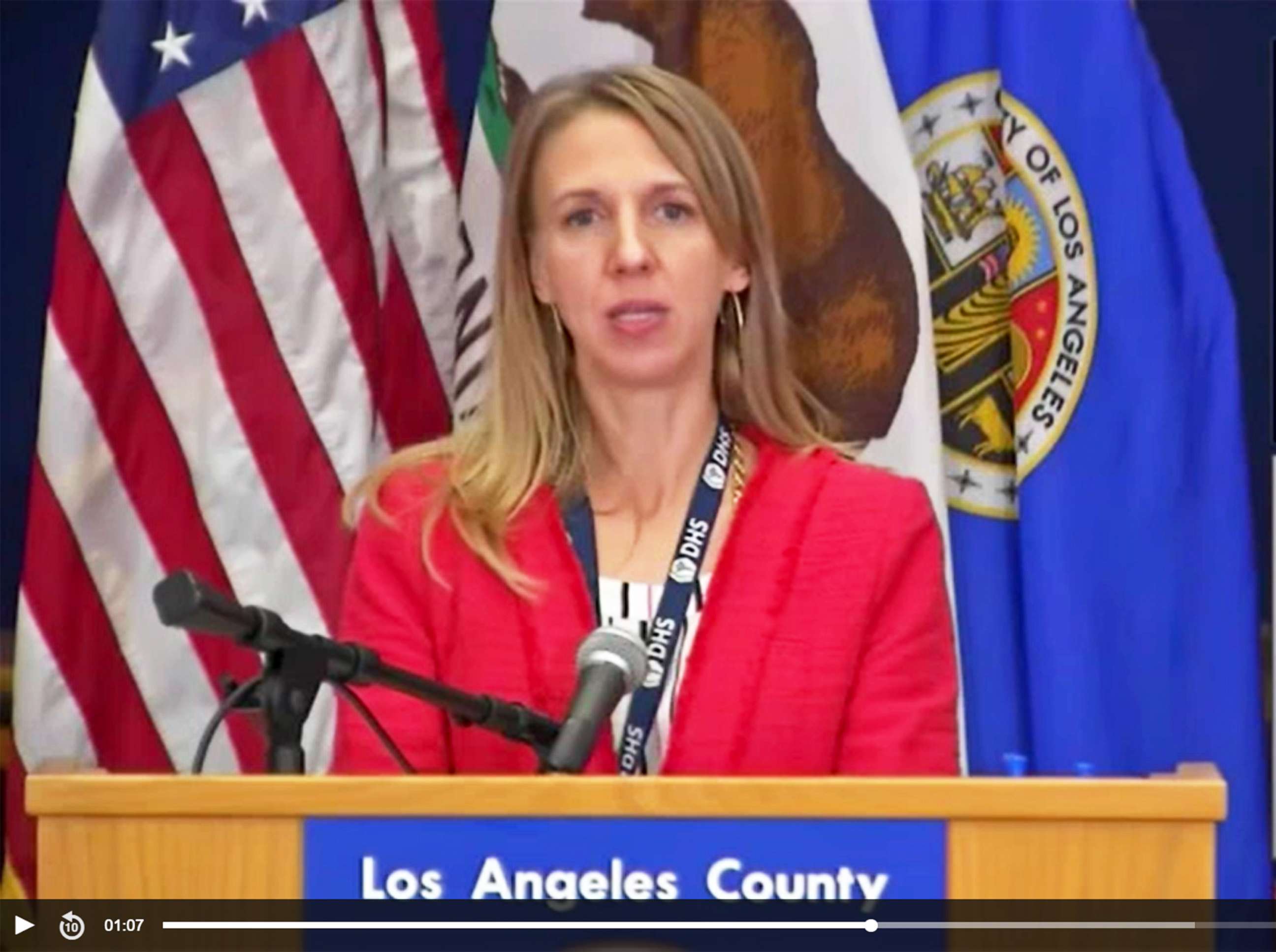 PHOTO: Dr Christina Ghaly, the Director of the Department of Health Services for Los Angeles County, speaks during a press conference updating on the surge of COVID-19 and status of hospitals, Dec. 17, 2020.